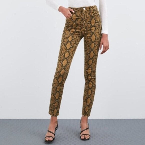 ZARA BNWT Python Print Hi-Rise Skinny Jean - Picture 3 of 8